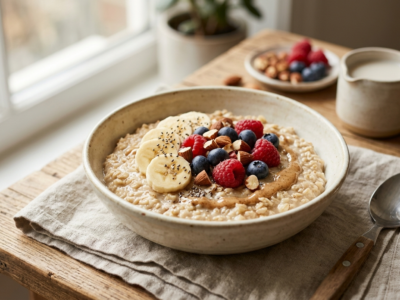 Porridge sain sans sucre, sans gluten et sans lactose