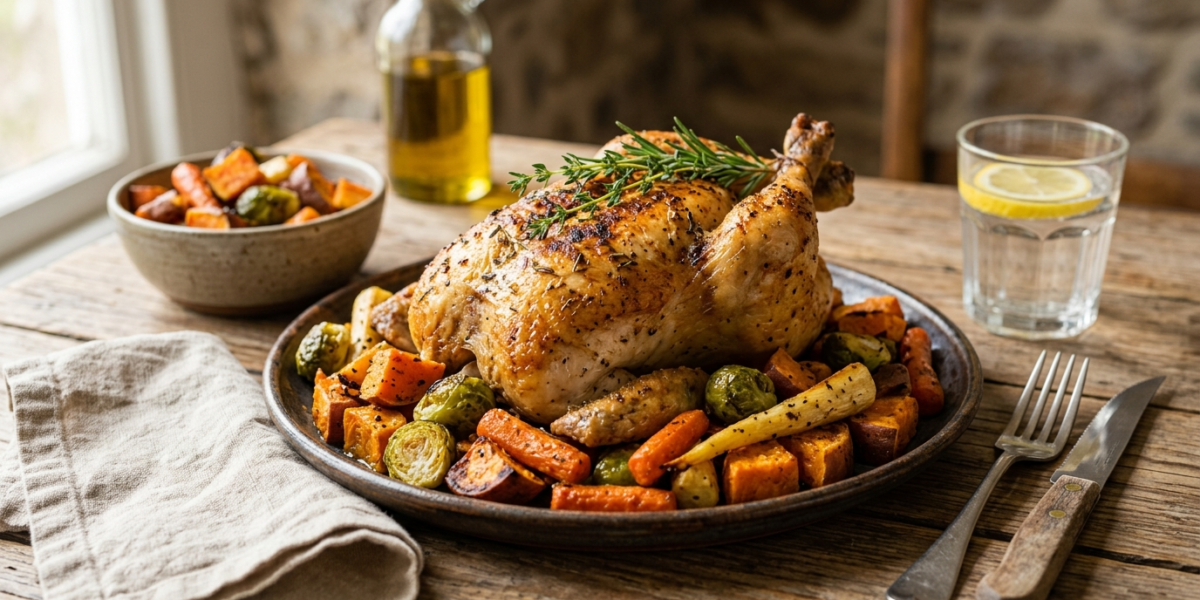 Repas Whole30 sans soja et sans gluten : Poulet rôti aux légumes d&rsquo;automne