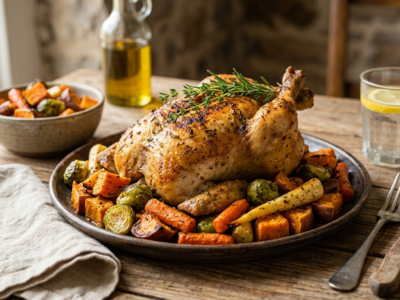 Repas Whole30 sans soja et sans gluten : Poulet rôti aux légumes d&rsquo;automne