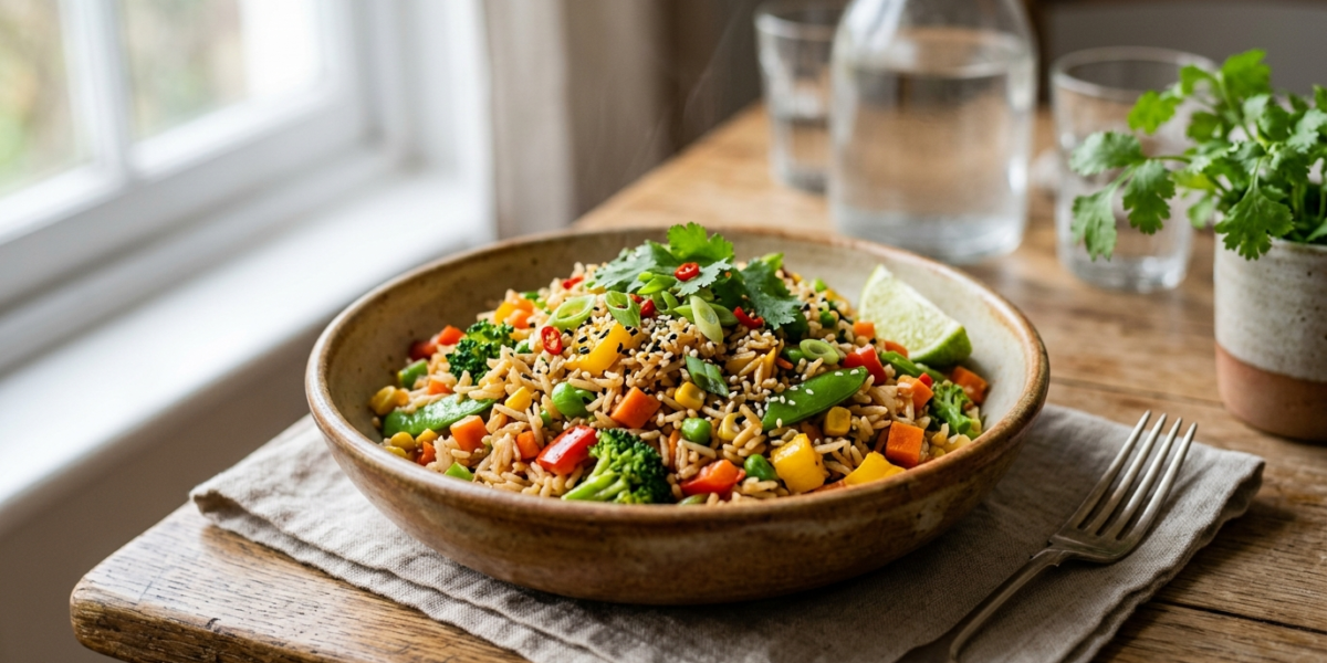 Riz sauté vegan sans soja et sans gluten