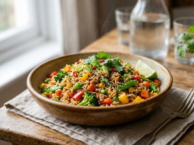 Riz sauté vegan sans soja et sans gluten