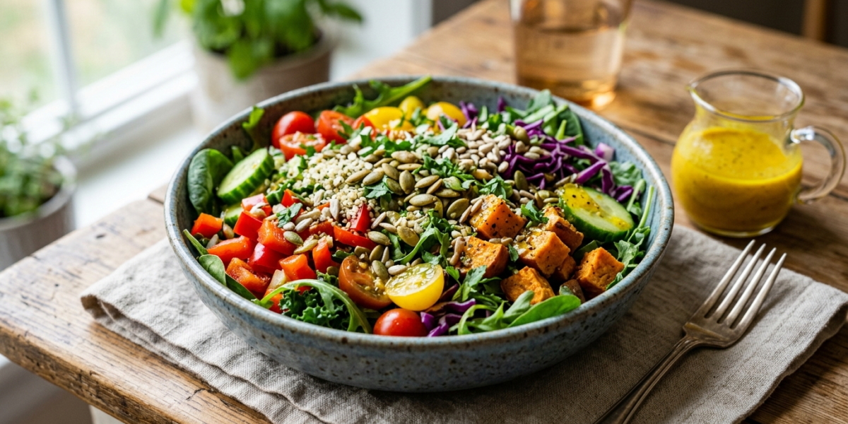 Salade anti-inflammatoire colorée sans noix