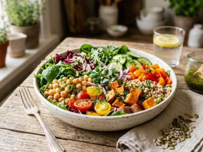 Salade composée vegan sans gluten sans noix