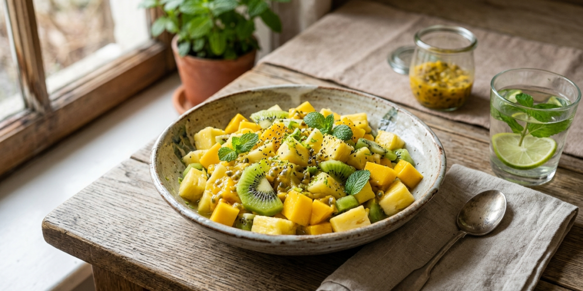 Salade de fruits exotiques sans gluten et sans lactose