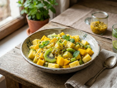 Salade de fruits exotiques sans gluten et sans lactose