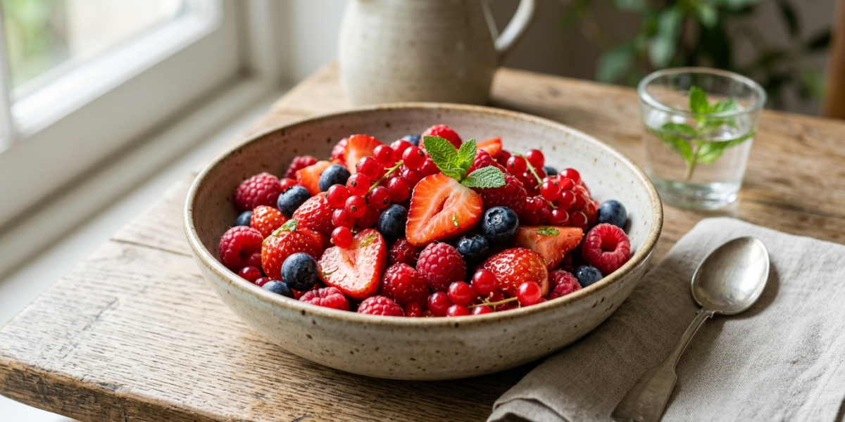 Salade de Fruits Rouges Fraîche Sans Gluten et Sans Œuf