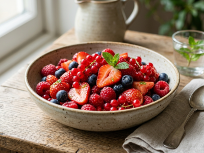 Salade de Fruits Rouges Fraîche Sans Gluten et Sans Œuf