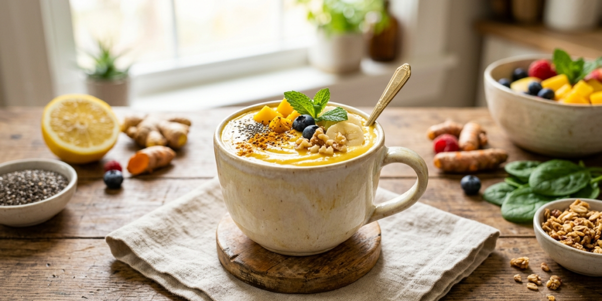 Smoothie anti-inflammatoire sans gluten et sans lactose