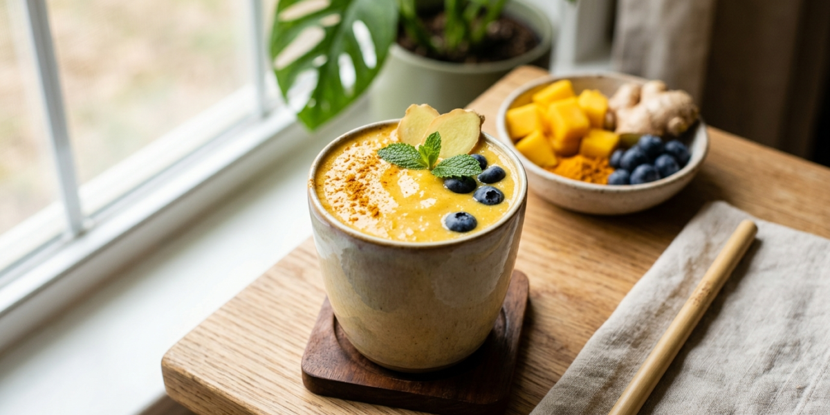 Smoothie anti-inflammatoire sans lactose et sans soja