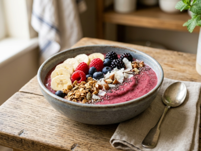 Smoothie bowl vegan sans gluten sans soja