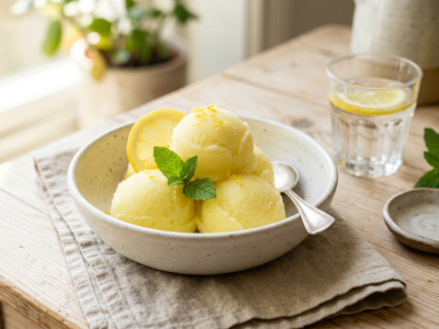 Sorbet citron sans œuf et sans lactose