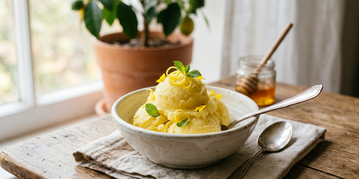 Sorbet citron sans sucre et sans gluten