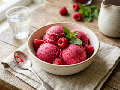 Sorbet Framboise Sans Gluten Sans Œuf