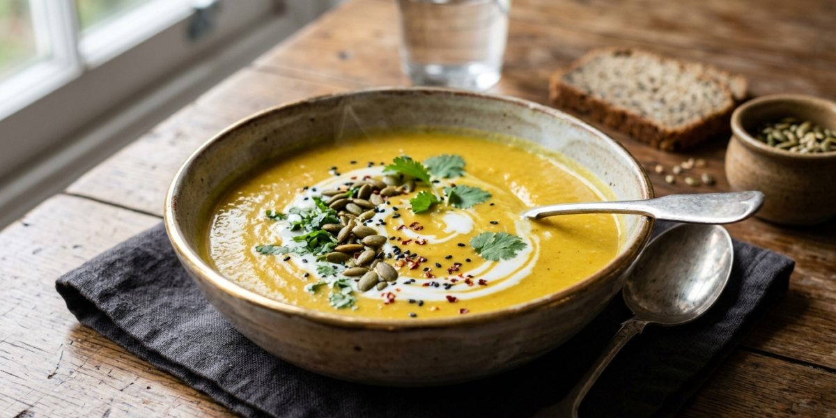Soupe anti-inflammatoire au curcuma sans gluten