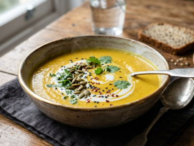 Soupe anti-inflammatoire au curcuma sans gluten