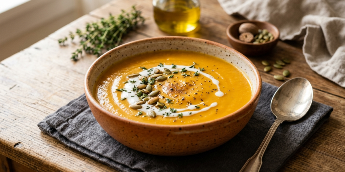 Soupe de butternut sans gluten et sans lactose