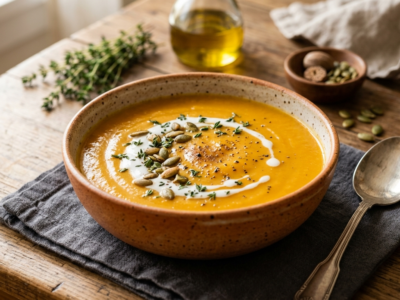 Soupe de butternut sans gluten et sans lactose