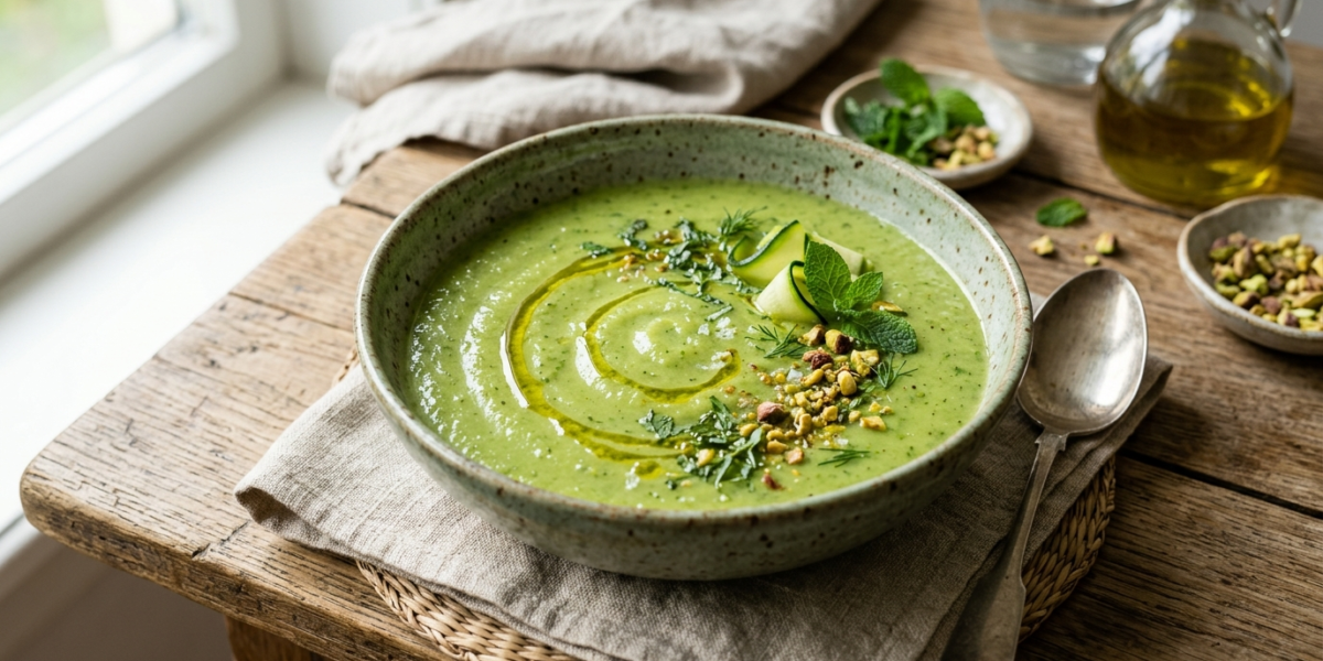Soupe froide de courgette sans lactose