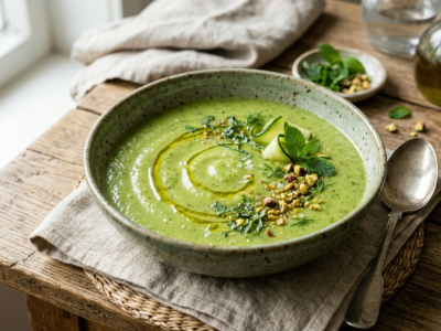 Soupe froide de courgette sans lactose