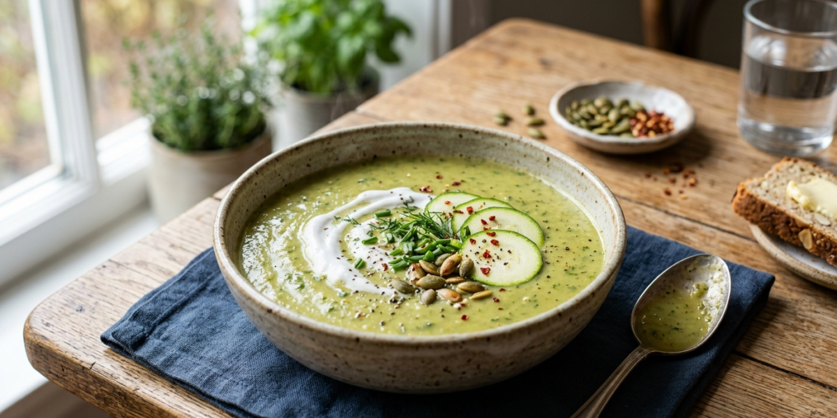Soupe Keto Sans Lactose aux Courgettes et Coco