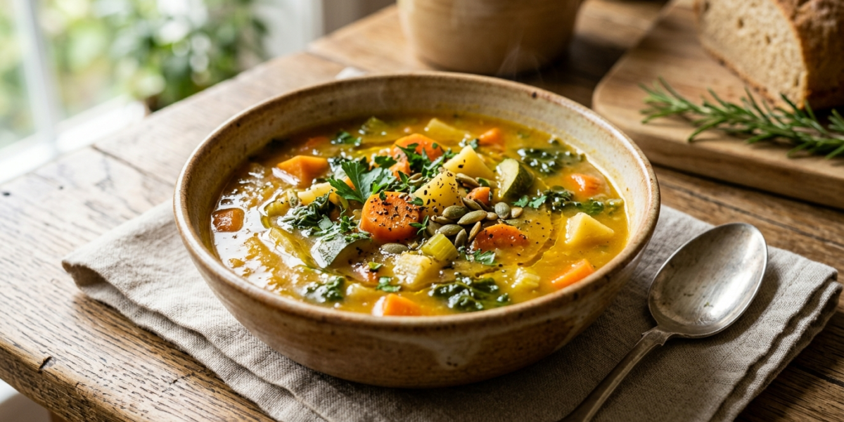 Soupe Paléo Sans Gluten Sans Lactose aux Légumes de Saison