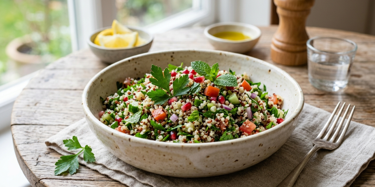 Taboulé de quinoa sans gluten et sans lactose