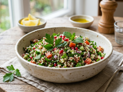 Taboulé de quinoa sans gluten et sans lactose