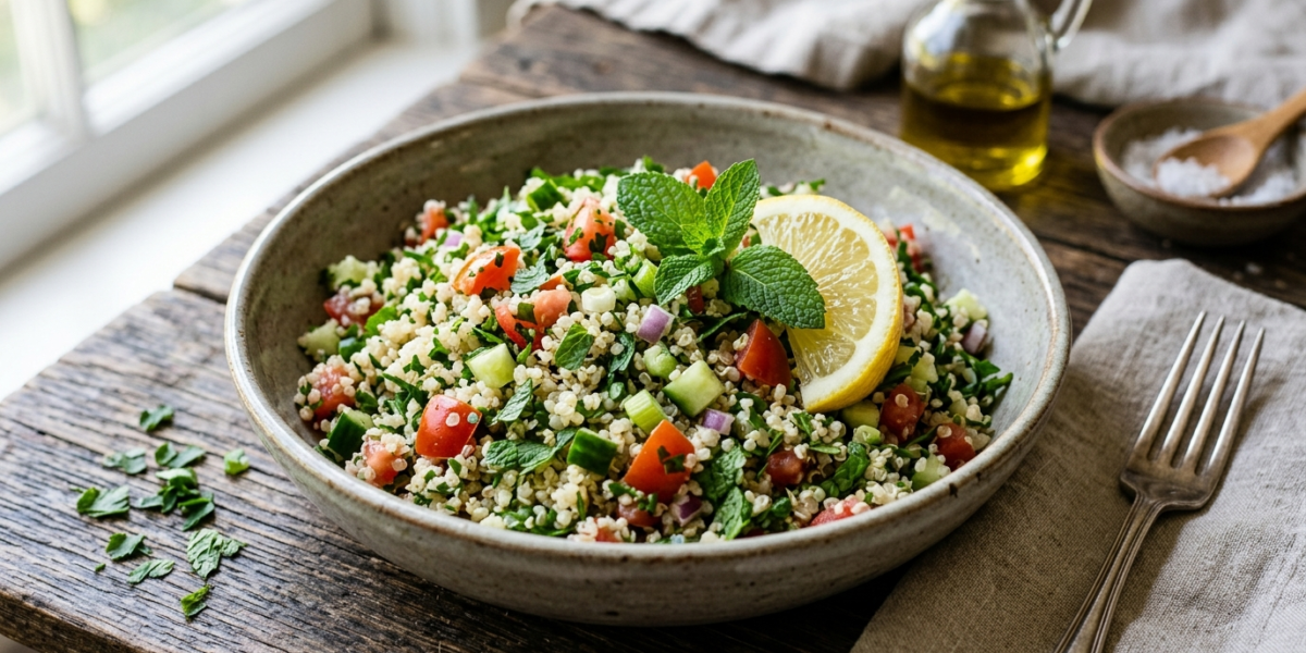 Taboulé sans gluten à la menthe et au citron