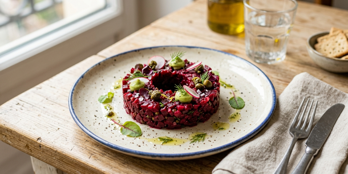 Tartare de betterave sans œuf et sans lactose