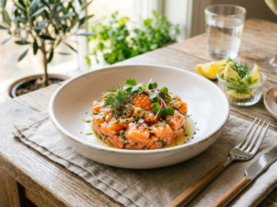 Tartare de saumon frais sans gluten