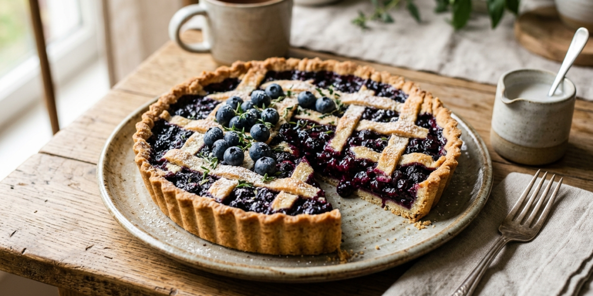 Tarte aux myrtilles sans gluten et sans lactose