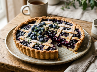 Tarte aux myrtilles sans gluten et sans lactose