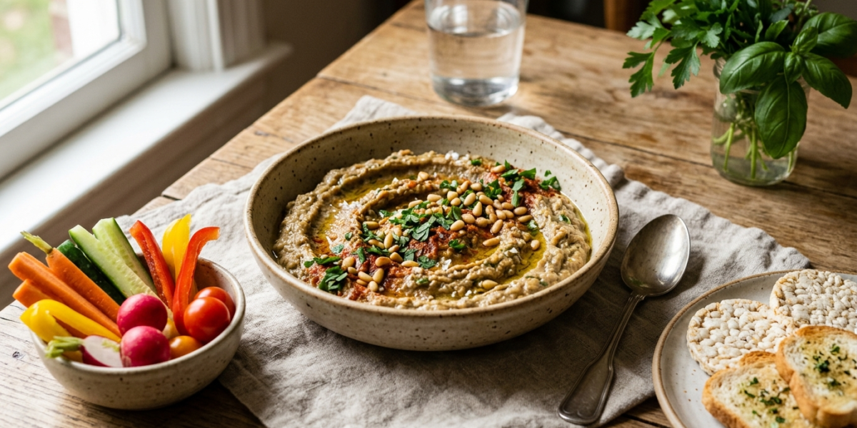 Tartinade d&rsquo;aubergine sans gluten et sans lactose