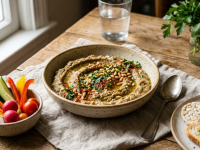 Tartinade d&rsquo;aubergine sans gluten et sans lactose