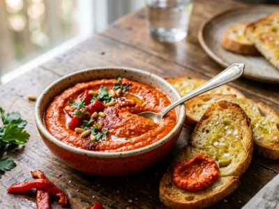 Tartinade de poivron rouge sans œuf