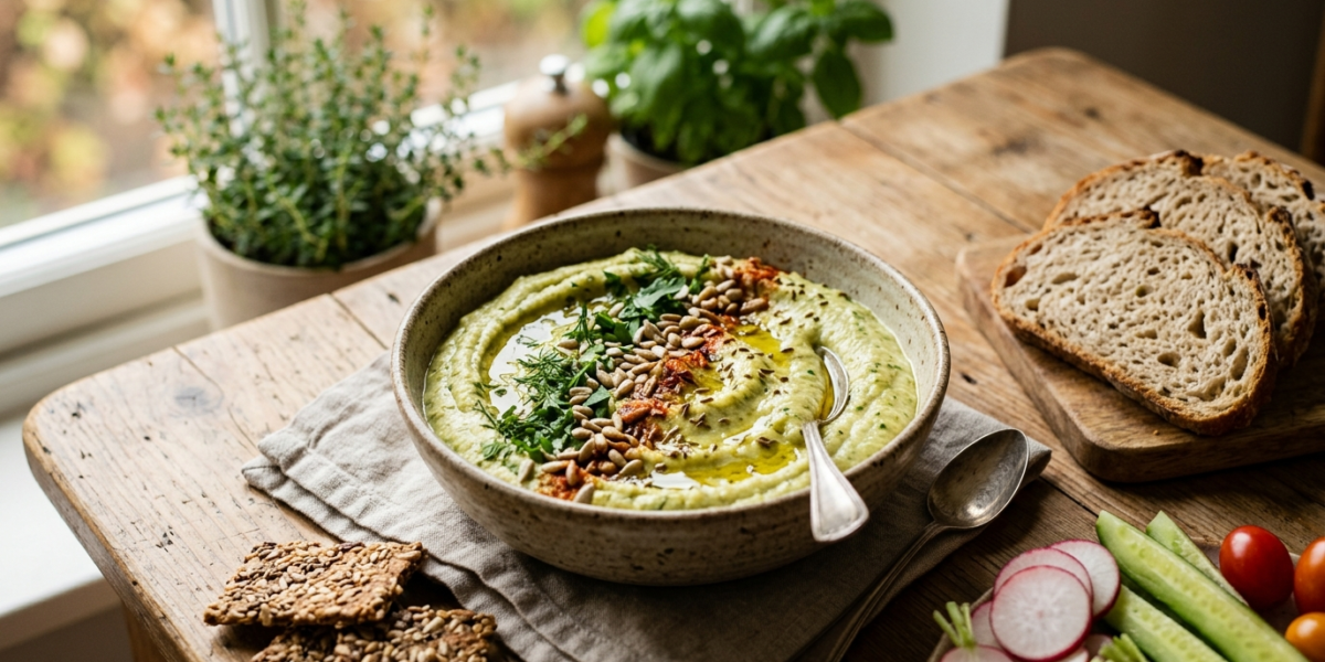 Tartinade vegan sans gluten et sans noix à la courgette et pois chiches