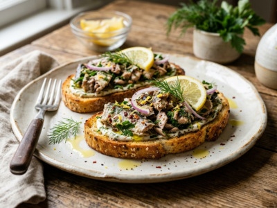Toast aux sardines sans gluten