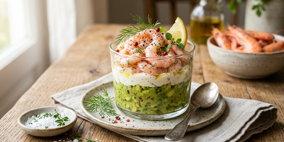 Verrine crevette avocat sans gluten