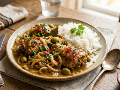Yassa au Poulet Sans Gluten – Recette Traditionnelle de la Cuisine Sénégalaise