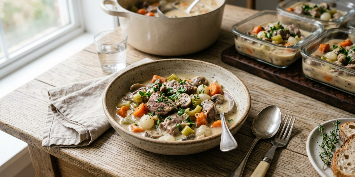 Batch cooking blanquette de veau sans gluten ni lactose