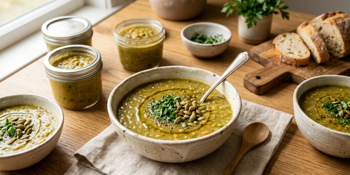 Batch cooking de soupe de pois cassés sans gluten