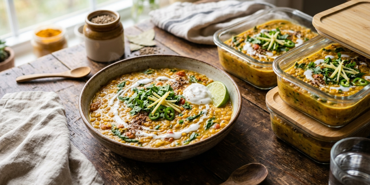 Batch Cooking Dhal de Lentilles Sans Lactose et Sans Gluten
