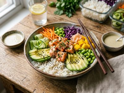 Batch Cooking Poke Bowl Sans Gluten Sans Soja