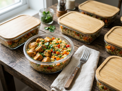 Batch cooking poulet et riz sans lactose : repas sain et rapide pour la semaine