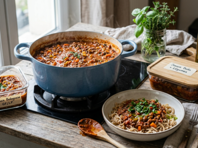 Batch Cooking Sauce Bolognaise Sans Gluten et Sans Lactose