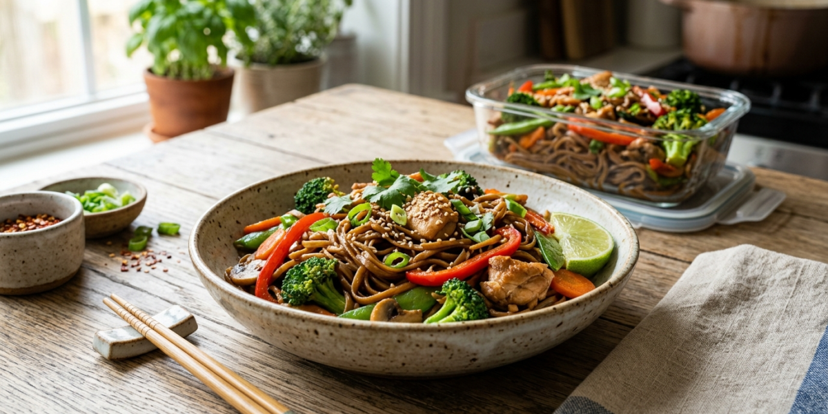 Batch Cooking Wok de Nouilles Sans Gluten et Sans Soja