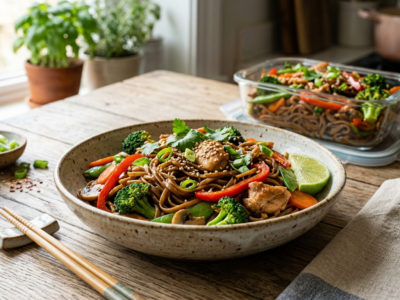 Batch Cooking Wok de Nouilles Sans Gluten et Sans Soja