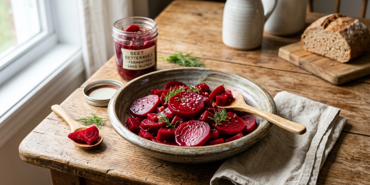 Betteraves lacto-fermentées sans gluten