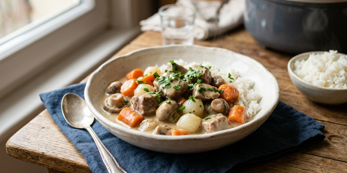 Blanquette de veau sans gluten et sans lactose au Cookeo