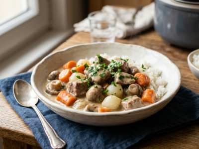 Blanquette de veau sans gluten et sans lactose au Cookeo